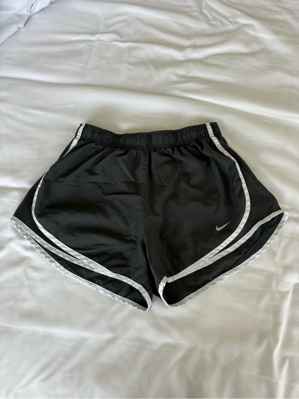 NIKE Women’s Dark Gray Running Shorts with White Trim